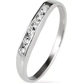 Prsten Stříbrný prsten 925 - třpytivá zirkonová linie - Velikost: 58