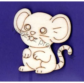 Stavební deska Výřez z překližky, F35, MYŠKA, 5,1x4,6cm, 1ks