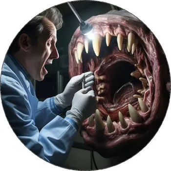 Jedlá dekorace na dort Jedlý papír největší strach zubaře 19,5 cm