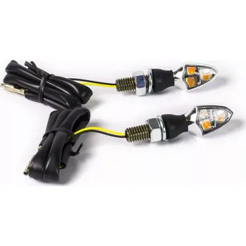 Osvětlení pro motocykl Univerzální mini led blinkry PARTS EUROPE TURN SIGNAL chromový kryt / čiré sklo - PÁR