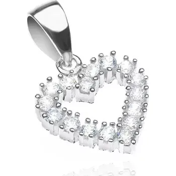 Přívěsek Stříbrný přívěsek 925 - srdce ze třpytivých zirkonů