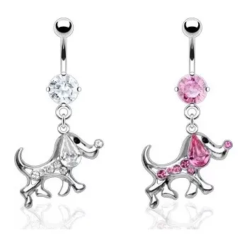 Piercing Piercing do pupíku - pudlík - Barva piercing: Čirá