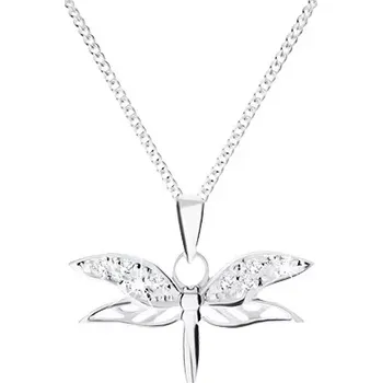 Náhrdelník Náhrdelník ze stříbra 925, řetízek a přívěsek vážka, zirkonová křídla