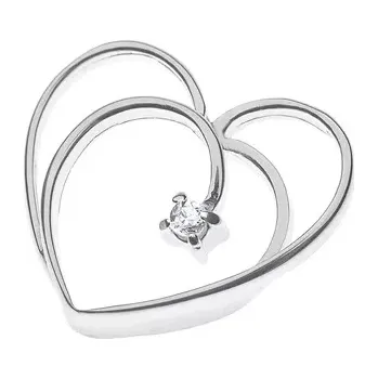 Přívěsek Přívěsek ze stříbra 925 - dvojitá linie srdíčka, malý zirkonek