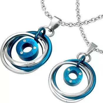 Přívěsek Přívěsek pro dva - propletené prstence, nápis, zirkony