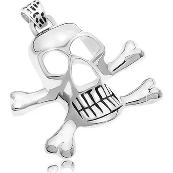 Přívěsek Přívěsek z chirurgické oceli - pirátská lebka, stříbrná barva