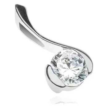 Přívěsek Přívěsek ze stříbra 925 - lesklá nota s čirým zirkonem