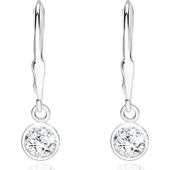 Náušnice Třpytivé náušnice ze stříbra 925, kulatý čirý zirkon, 5 mm