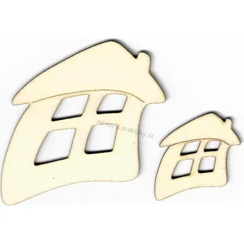 Překližka Výřez z překližky, Z72/4-172D, ŠIKMÝ DOMEČEK-malý, 5x4,3cm, 1ks