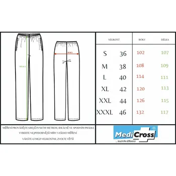 Zdravotnický oděv Kalhoty MEN PREMIUM jednobarevné Barvy: Modrá, Velikosti XS-XXL: XS