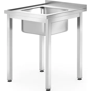 Jídelní stůl Gastrofans Stůl s dřezem – šroubovatelný, Profi Line, 600x600x(H)850mm