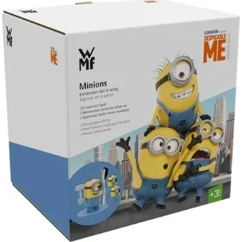 Příbor WMF Minions Dětská sada slánky, pepřenky a stojánku na vajíčka 4 ks, Mimoni