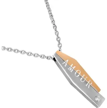 Náhrdelník Ocelový náhrdelník - dvojdílný přívěsek s nápisem AMOUR