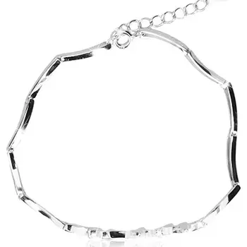 Náramek Náramek ze stříbra 925, lesklé zvlněné články, čiré blýskavé zirkonky