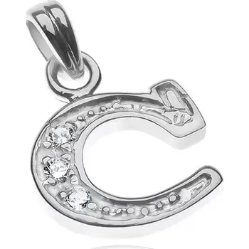 Přívěsek Přívěsek ze stříbra 925 - tvar tiskacího C, zirkony v obloučku