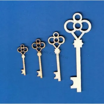 Překližka Výřez z překližky, O07/4, OZDOBNÝ KLÍČ-nejmenší, 1,1x3,2cm, 1ks