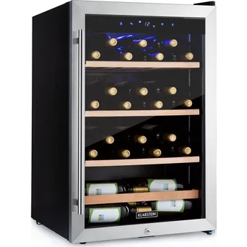 Kuchyňský spotřebič Klarstein Vinamour 54cm 48 Lahví Volně Stojící Vinotéka Stříbrná (10045818)