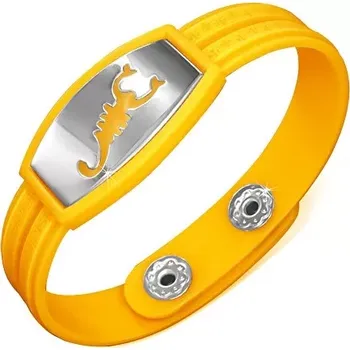 Náramek Náramek vyrobený z gumy - žluté provedení, řecký motiv, škorpion