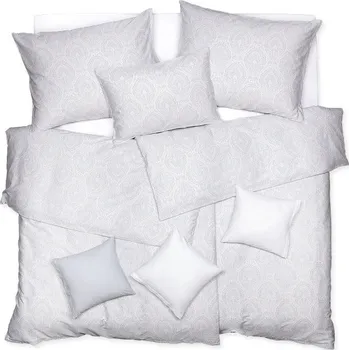 Povlečení SCANquilt povlečení SATÉN PLUS kašmír bílošedá 140 x 200/70 x 90 cm