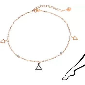 Náramek Náramek z oceli - trojúhelníkové kontury, kulaté zirkony