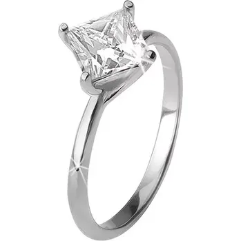 Prsten Prsten se čtvercovým zirkonem na zatočených tyčinkách, stříbro 925 - Velikost: 60