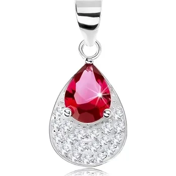 Přívěsek Stříbrný přívěsek 925, třpytivá zirkonová slza, vsazený broušený zirkon