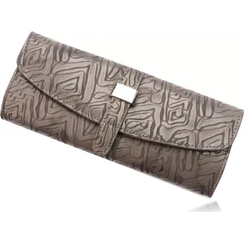 Šperkovnice Cestovní šperkovnice ze šedé umělé kůže, detaily stříbrné barvy