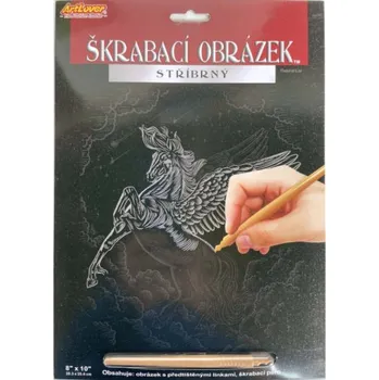 Škrabací obrázek stříbrný 20x25 cm - Pegas 3