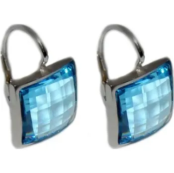 Náušnice Stříbrné náušnice Swarovski krystal akvamarine - NK1305 (Stříbrné náušnice Swarovski)