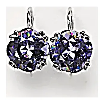 Náušnice Stříbrné náušnice Swarovski tanzanit - NK1225 (Stříbrné náušnice se Swarovski krystaly)