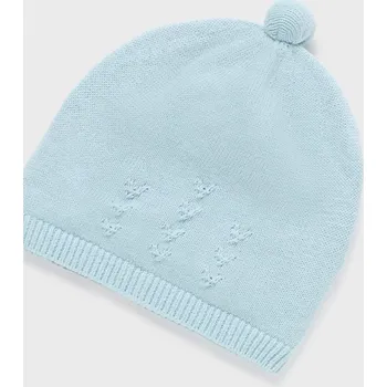 Dětská móda čepice pletená Mayoral 9717 modrá, smetanová barva: modrá, Rozměr: 12 měsíců, 80 cm