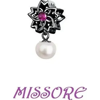 Seriál Gotický korálek černá květina s perlou