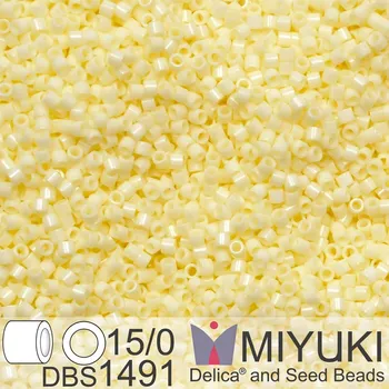 Korálek Korálky Miyuki Delica 15/0. Barva DBS 1491 Opaque Pale Yellow. Balení 2g.