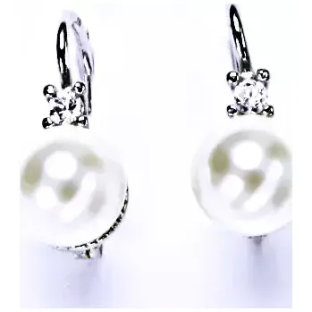 Náušnice Stříbrné náušnice perla Swarovski perleťový lesk bílá - NK1207 (Stříbrné náušnice se Swarovski perlou 8 mm)