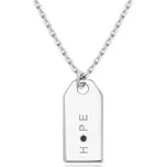 Černý diamant - náhrdelník ze stříbra 925, zrcadlově lesklá známka, nápis "HOPE"