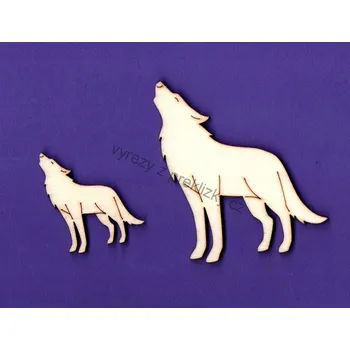 Překližka Výřez z překližky, E90/1, VYJÍCÍ VLK-velký, 70x62mm, 1ks