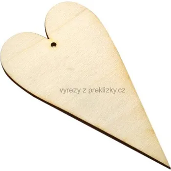 Překližka Výřez z překližky, D23/2, VYSOKÉ SRDCE-malé, 8x14cm, 1ks
