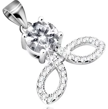 Přívěsek Stříbrný 925 přívěsek - kulatý zirkon v čirém odstínu, blýskavé obrysy zrnek