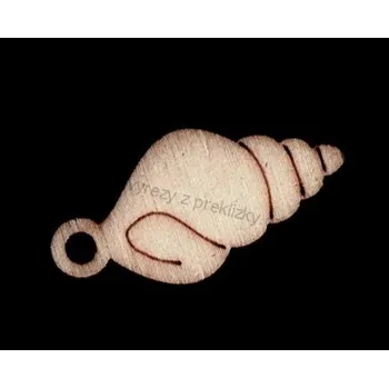 Stavební deska Výřez z překližky, J72, přívěsek, MUŠLE, 3x1,5cm, 1ks
