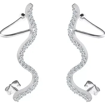 Náušnice Náušnice ze stříbra 925 - čirý zirkonový hádek, puzetky a háčky