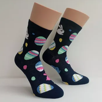 Dámské ponožky Dámské ponožky Trepon Easter, tmavě modré (dámské bavlněné velikonoční ponožky)