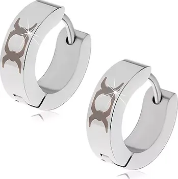 Náušnice Náušnice z oceli 316L stříbrné barvy- černý kruhový ornament