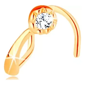 Piercing Piercing do nosu ve žlutém 14K zlatě - malá kometa s kulatým čirým zirkonem