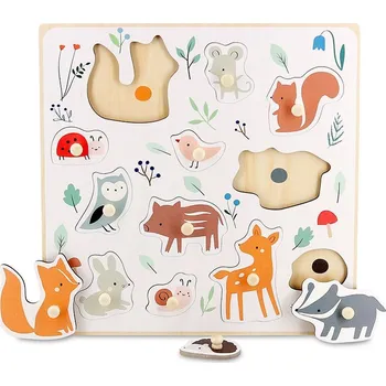 Dřevěná hračka Vilac Lesní zvířátka puzzle s úchytem od Sarah Betz