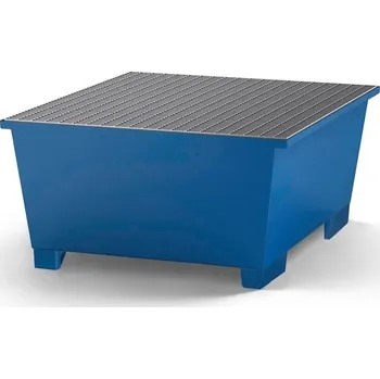 Olejová vana HTI Záchytná vana z oceli, stáčecí prostor pro 1 IBC, lakovaná, mřížový rošt