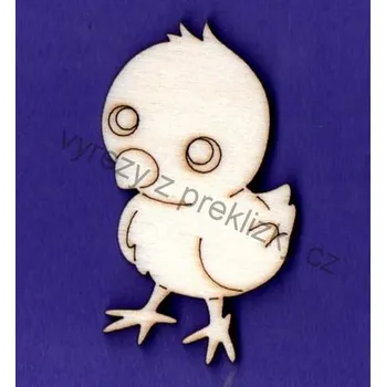 Výřez z překližky, F46, KUŘÁTKO, 5x2,9cm, 1cm