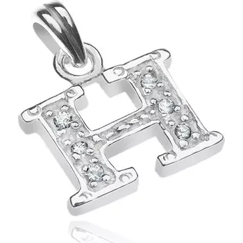 Přívěsek Přívěsek ze stříbra 925 - písmeno H s tečkami a zirkony