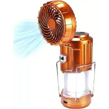 Venkovní osvětlení AB-45/G Solární osvětlení přenosné USB ventilátor (LED svítilna solární s větrákem)