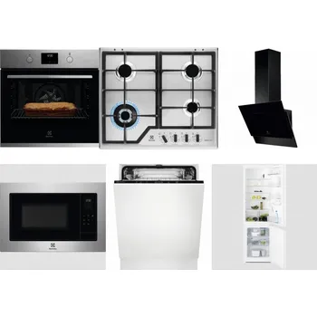 Set domácích spotřebičů ELECTROLUX KOFGH70TX + ELECTROLUX KGS64362XX + ELECTROLUX LFV616K + ELECTROLUX EMS4253TEX + ELECTROLUX EEA27200L + ELECTROLUX LNT3LF18S