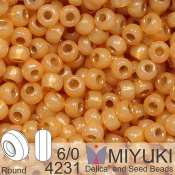Korálek Korálky Miyuki MIX Round 6/0. Barva 4231 Duracoat Silverlined Dyed Golden Flax. Balení 5g
